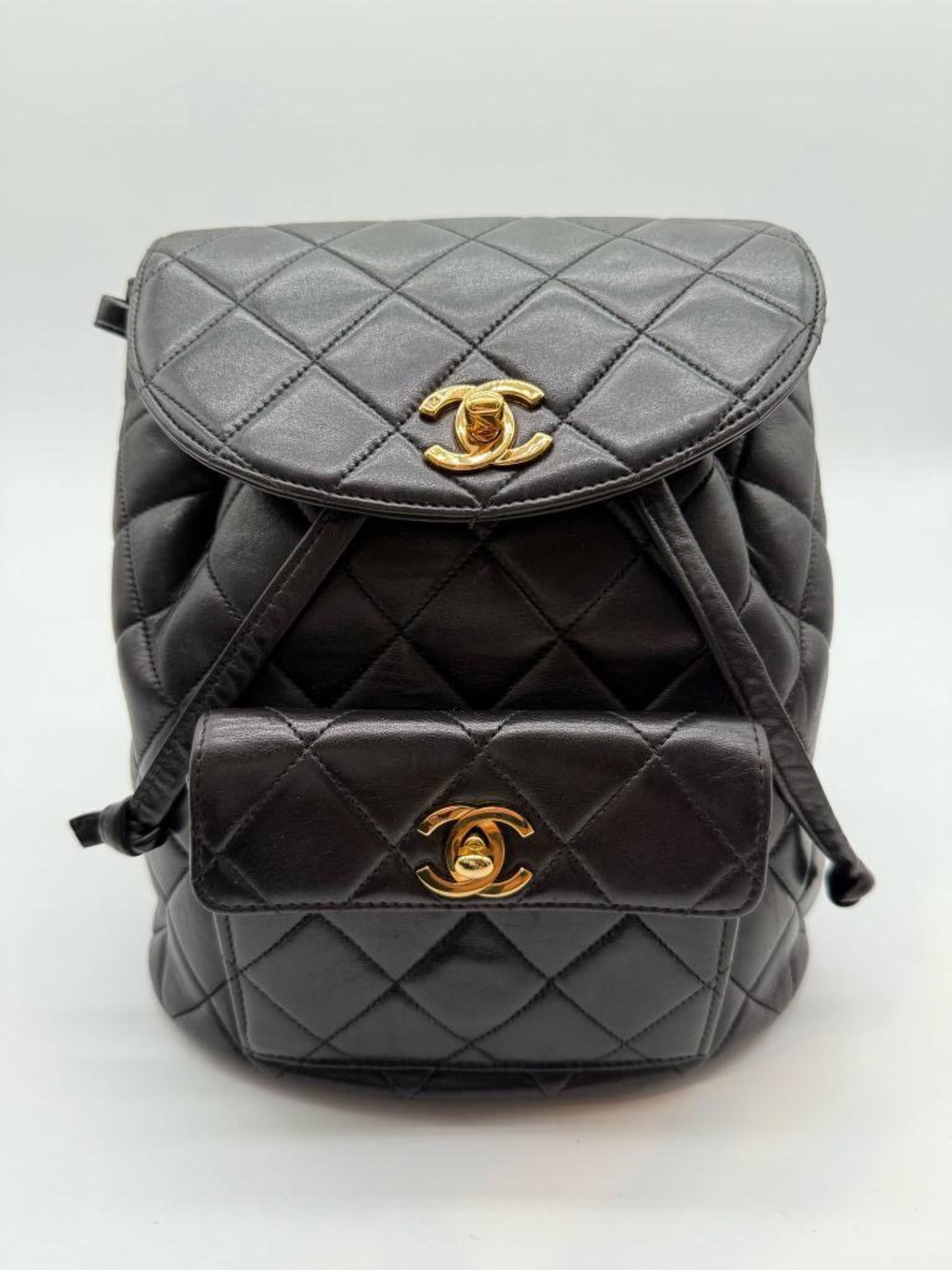 CHANEL Black Quilted Lambskin Backpack with Gold Chain Detail - Picture 9 of 14